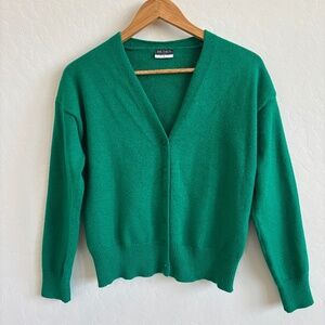 My Beloved Green V-Neck Button Front Cardigan Sweater